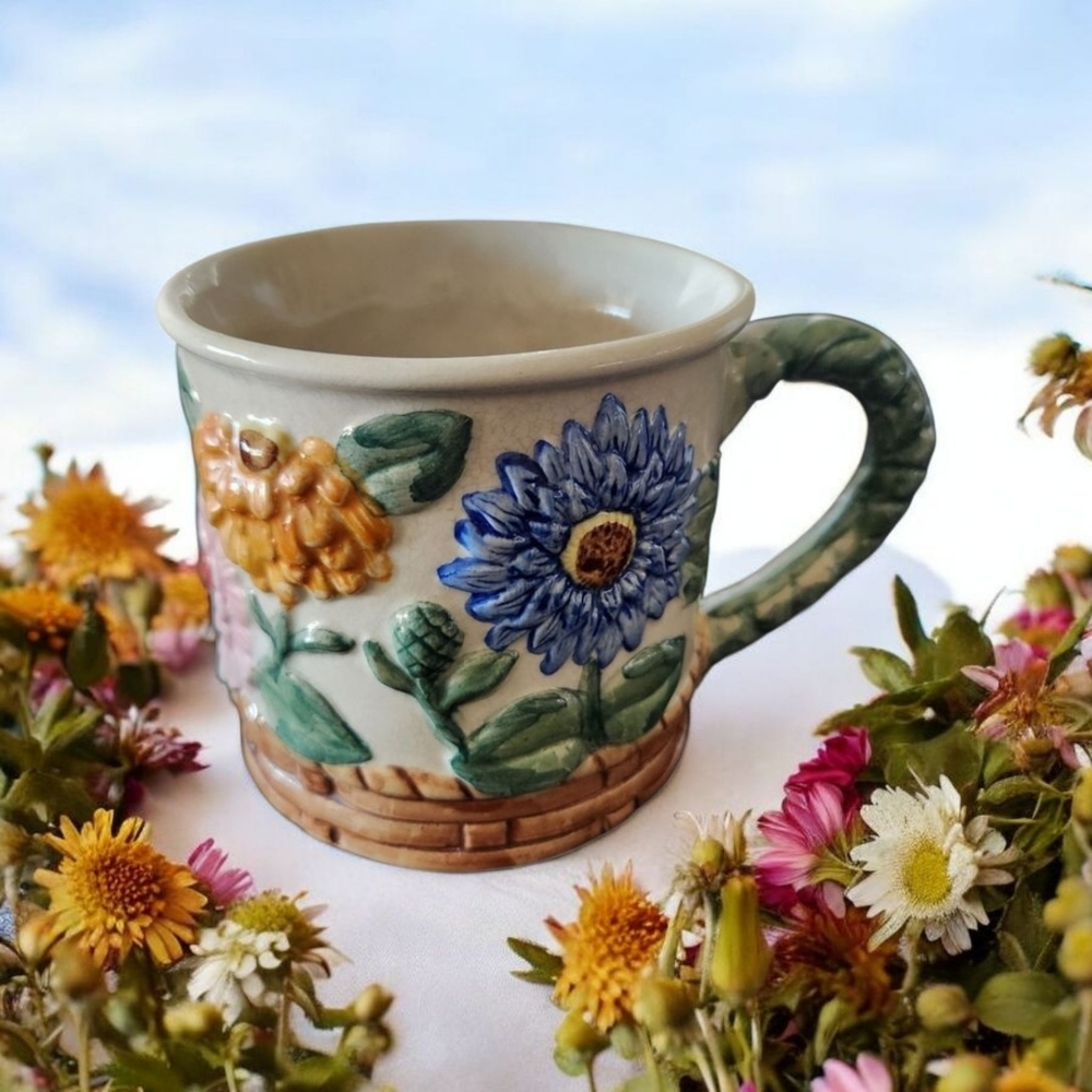 Vintage Beautiful Garden Flowers Theme Ceramic Coffee Tea Mug